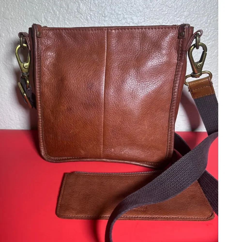 American Leather Company Small Honey Brown Leather Crossbody with Sm wallet